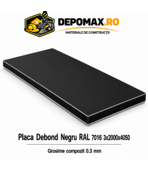 Placa BOND negru/negru 3mm, 2000x4050mm, aluminiu 0.3mm